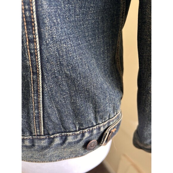 Gap Denim Jean Jacket Sherpa Lined Women’s XSmall Button Front Short Jacket - Picture 3 of 6
